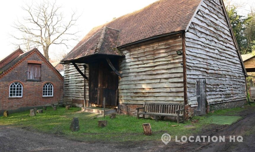 Traditional barns and stone outbuildings on period property