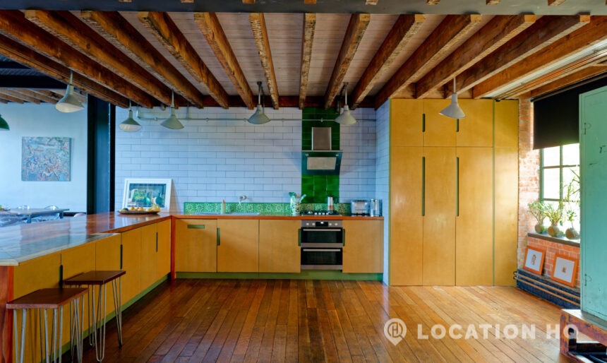 huge large kitchen film location open plan