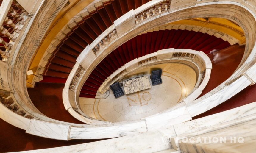 grand spiral staircase film location
