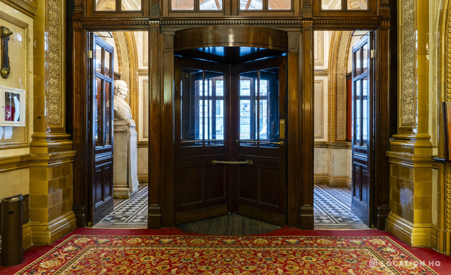 wooden revolving hotel door