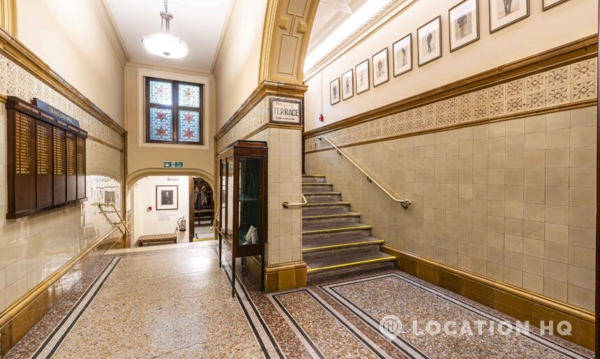 tiled mosaic corridor stair