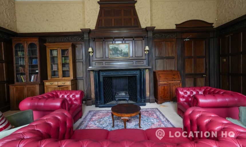 wood panelled room