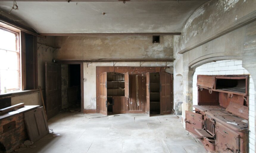 distressed period kitchen