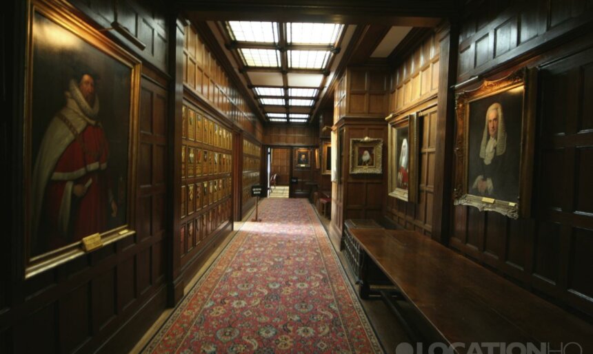 Wood panelled hall