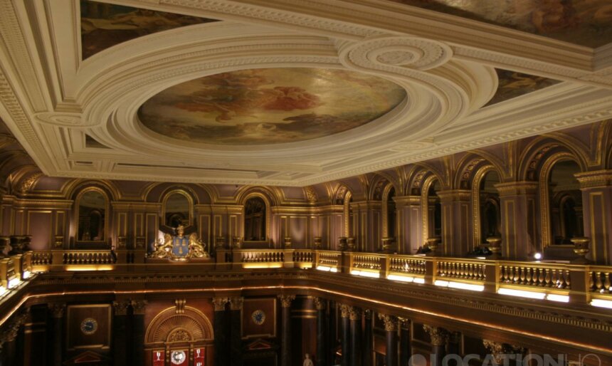 Ballroom grand hall film location London