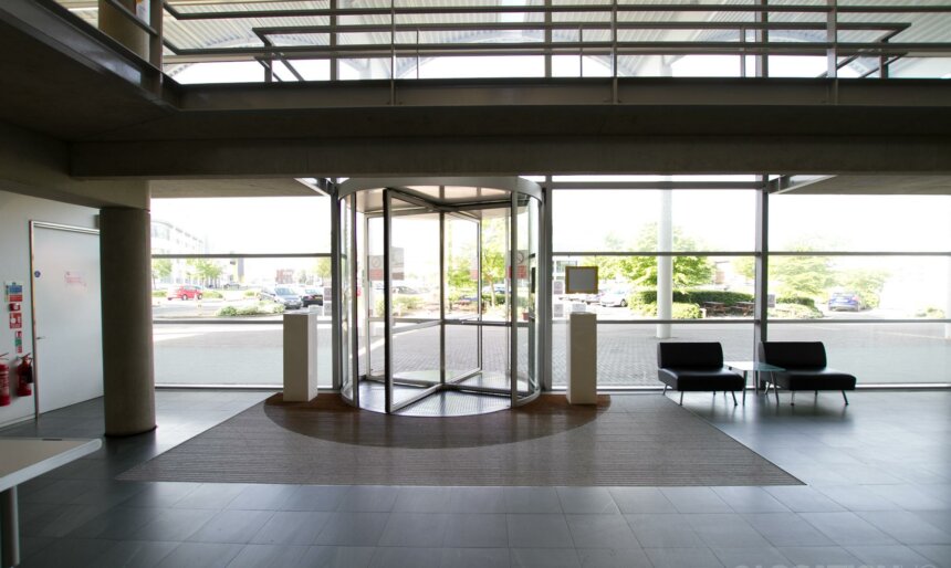 Modern office revolving door