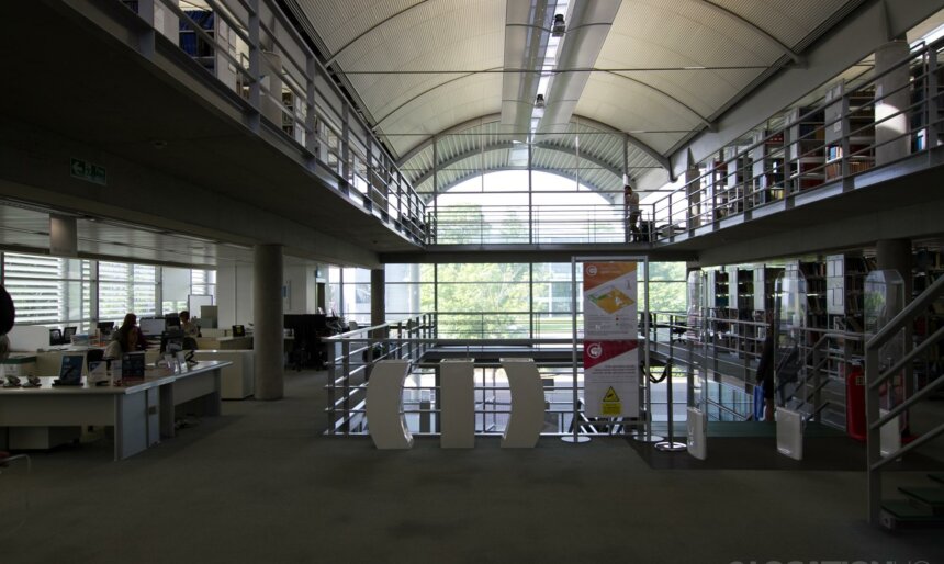Modern office lobby
