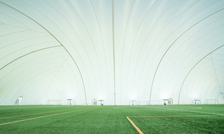 Domed football pitch 5aside 5-aside filming