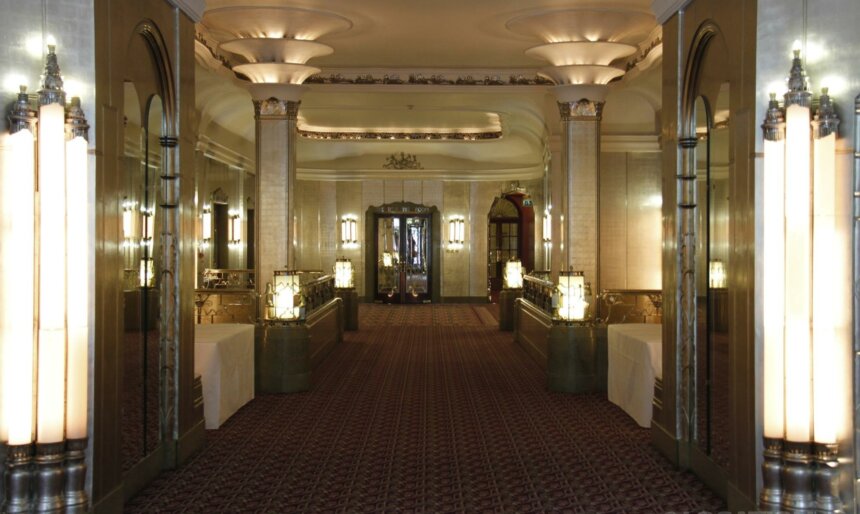 art deco ballroom hotel lobby filming empty disused vacant image 2