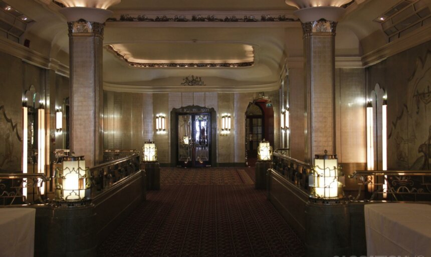 art deco ballroom hotel lobby filming empty disused vacant image 3