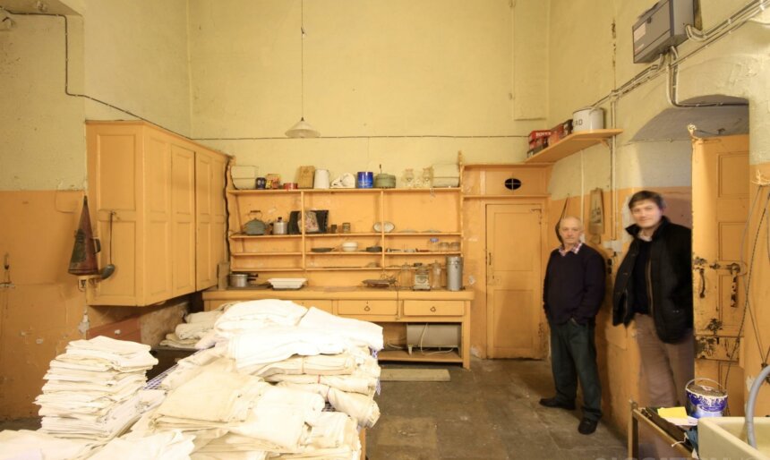 Period Georgian kitchen filming