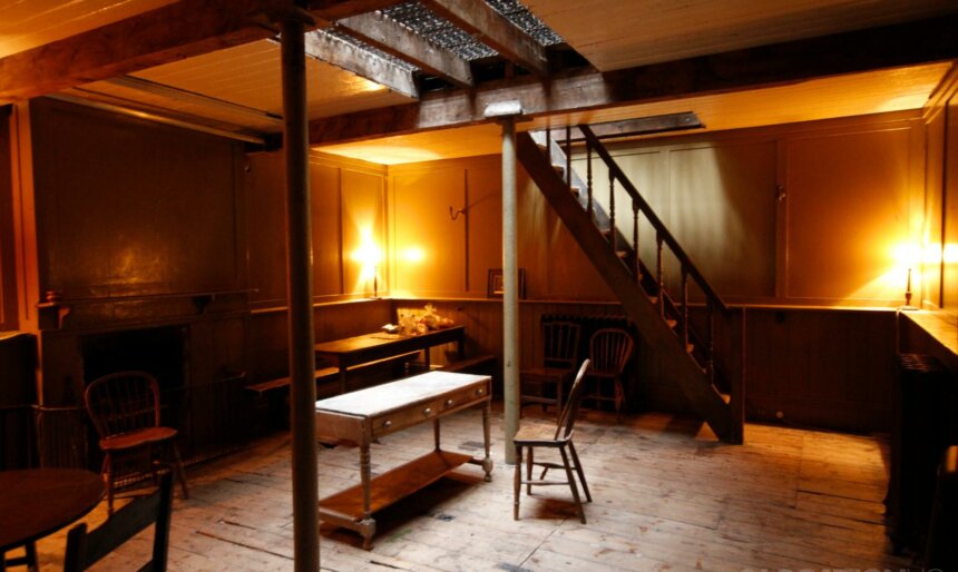 Period Georgian kitchen filming