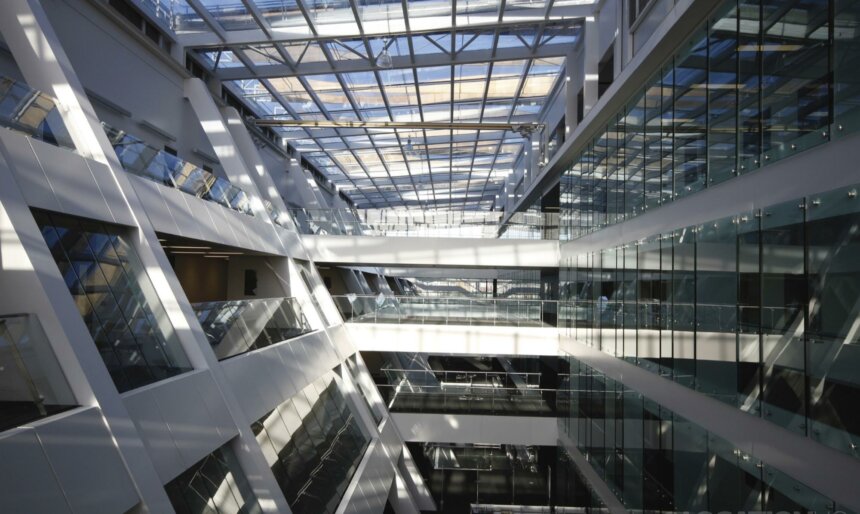 mezzanine interior with sky lights