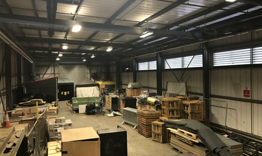 central London warehouse for set build.