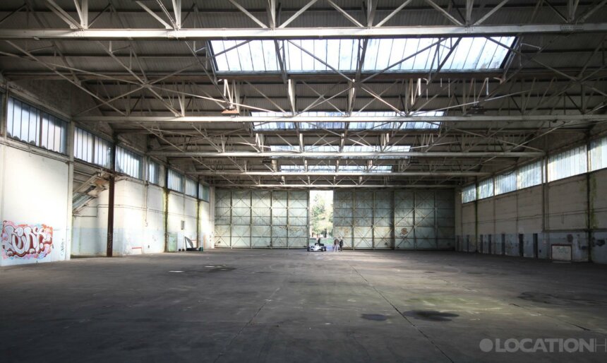 disused military air hangar