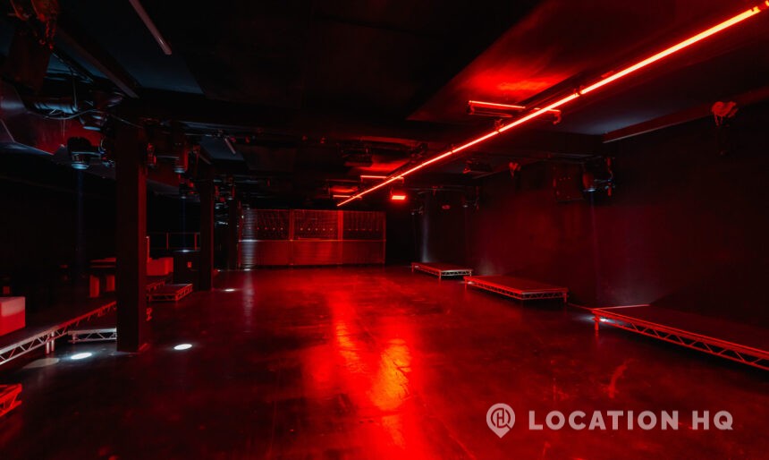 Clubvibe nighclub Empty London Warehouse Basement filming photoshoot advertising shoot