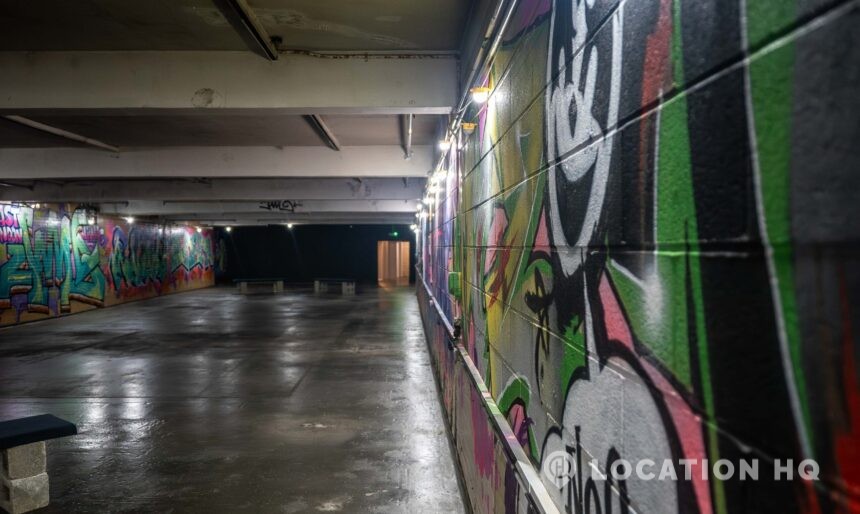 Street Art Underground Warehouse Interior Urban Graffiti Basement