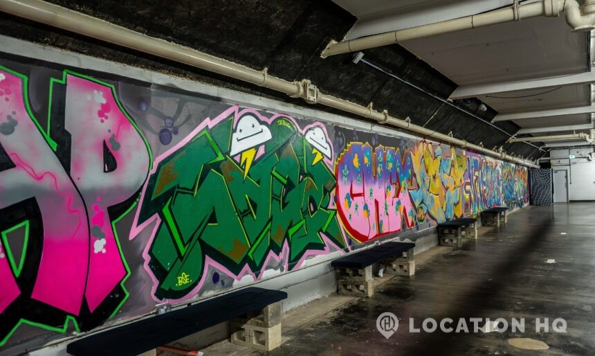 Street Art Underground Warehouse Interior Urban Graffiti Basement