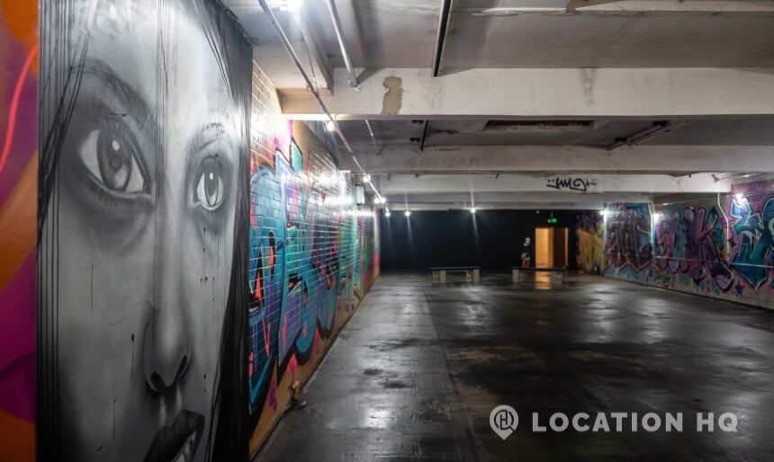 Street Art Underground Warehouse Interior Urban Graffiti Basement