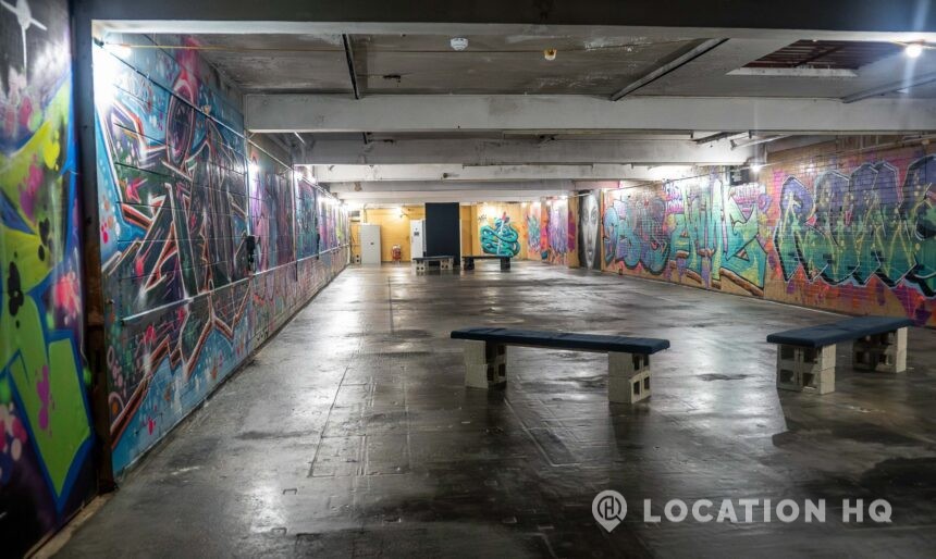 Street Art Underground Warehouse Interior Urban Graffiti Basement