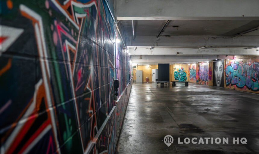 Street Art Underground Warehouse Interior Urban Graffiti Basement