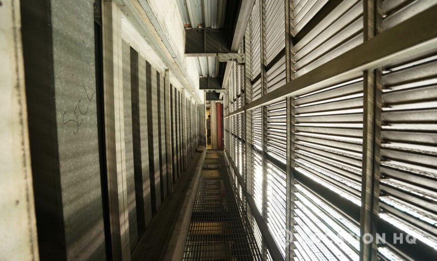 Industrial corridor filming
