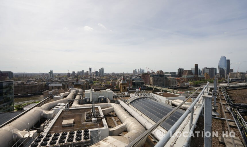 Industrial roof filming City of London roof top