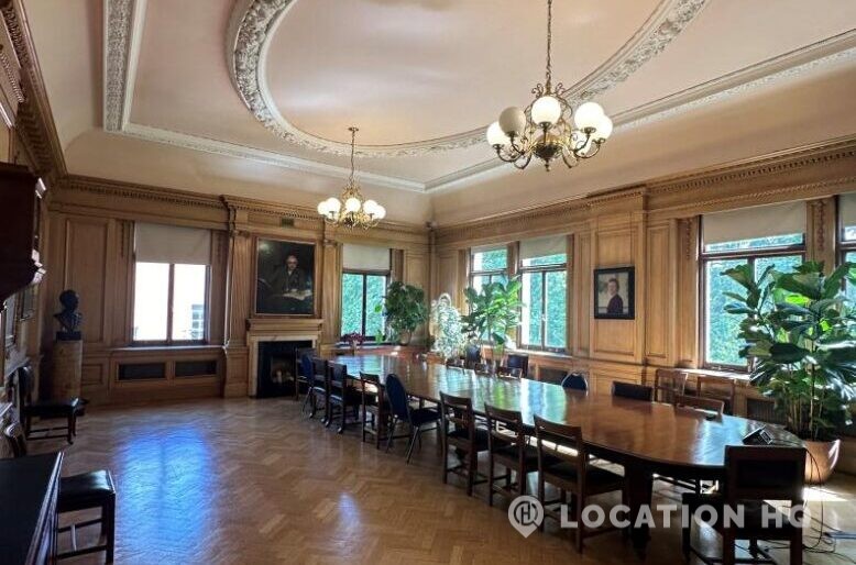 Wood panelled board room meetings