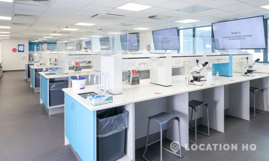 lab with experiment tables