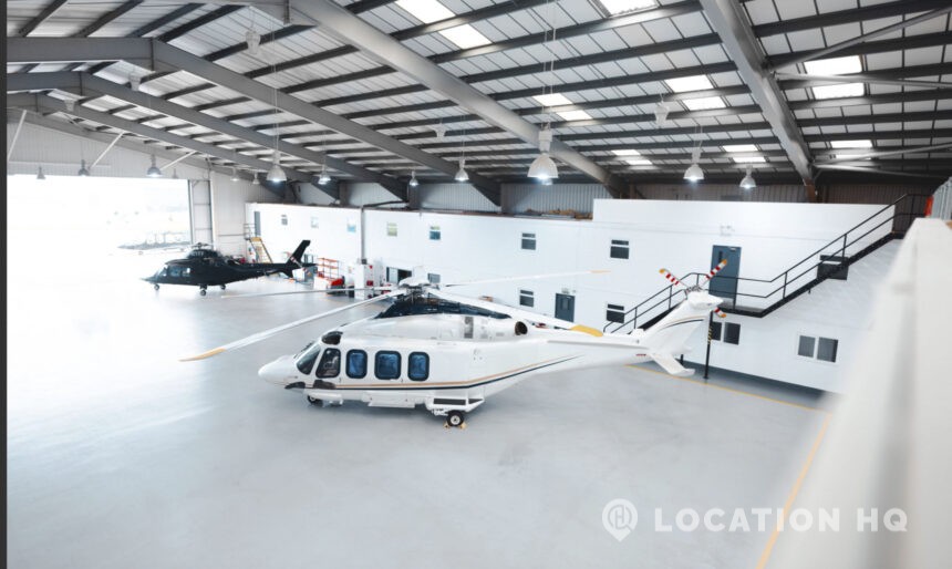 Modern Helicopter Hanger