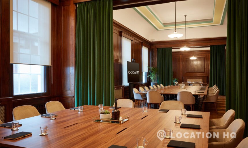 Wood panelled board room