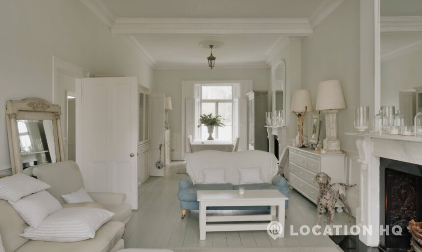 white Georgian house living room