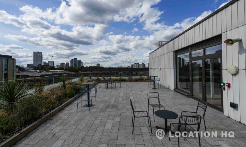 rooftop seating area for filming