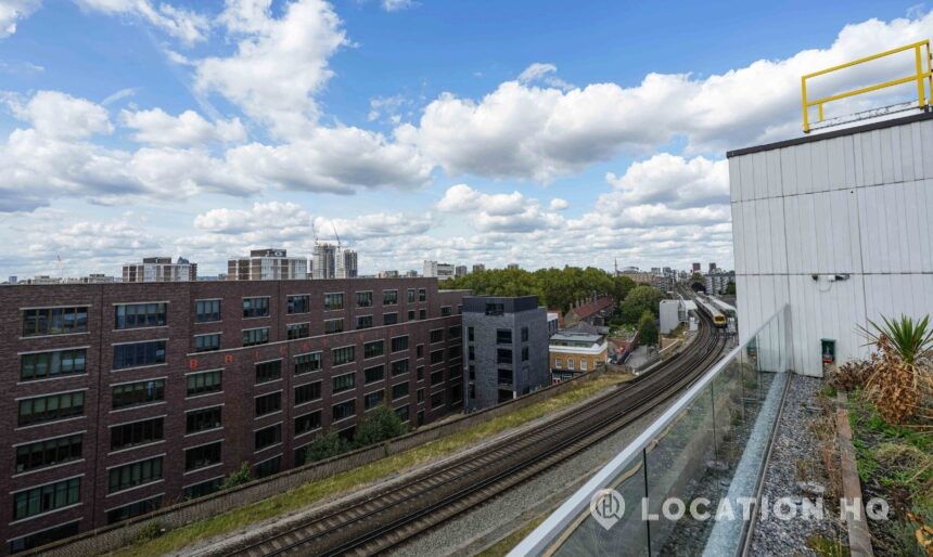 rooftop with railway tracks view