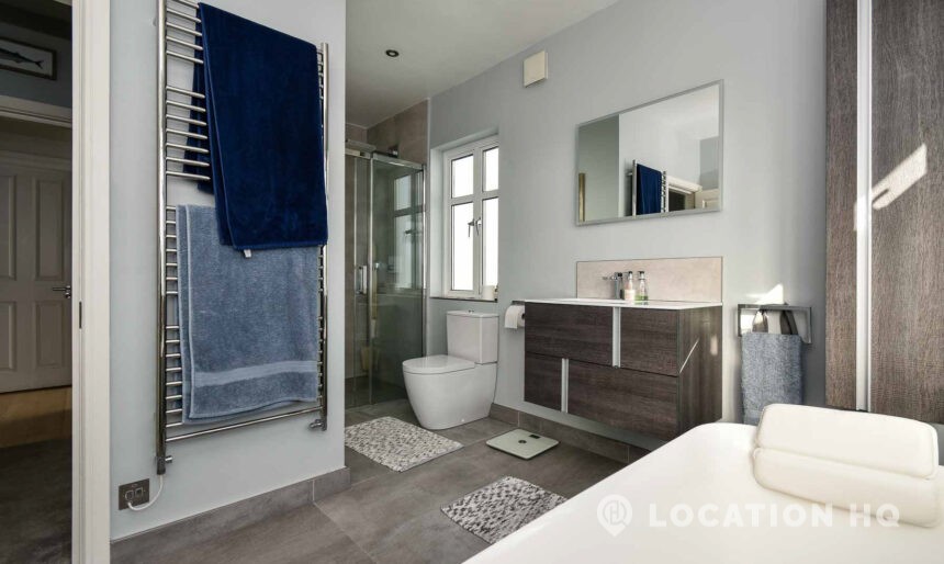 modern washroom uk for filming