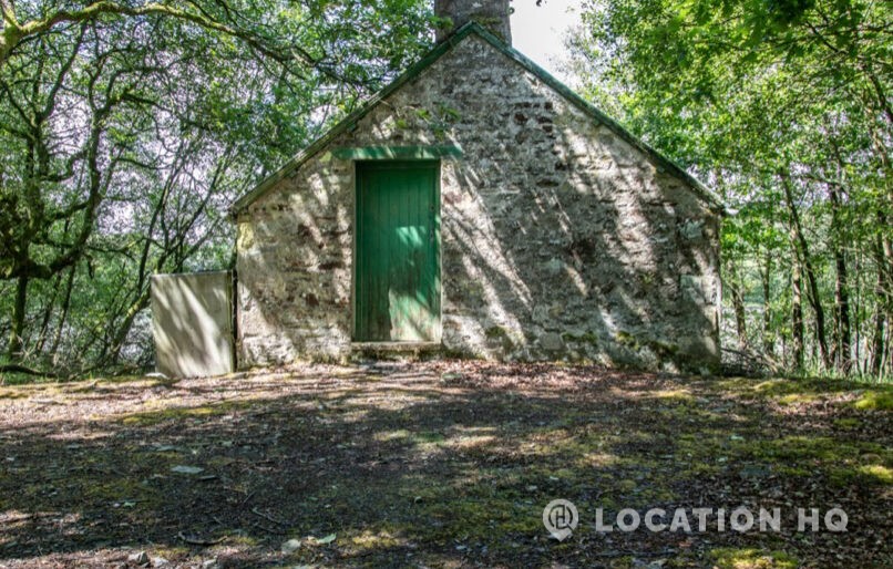american style house with barn