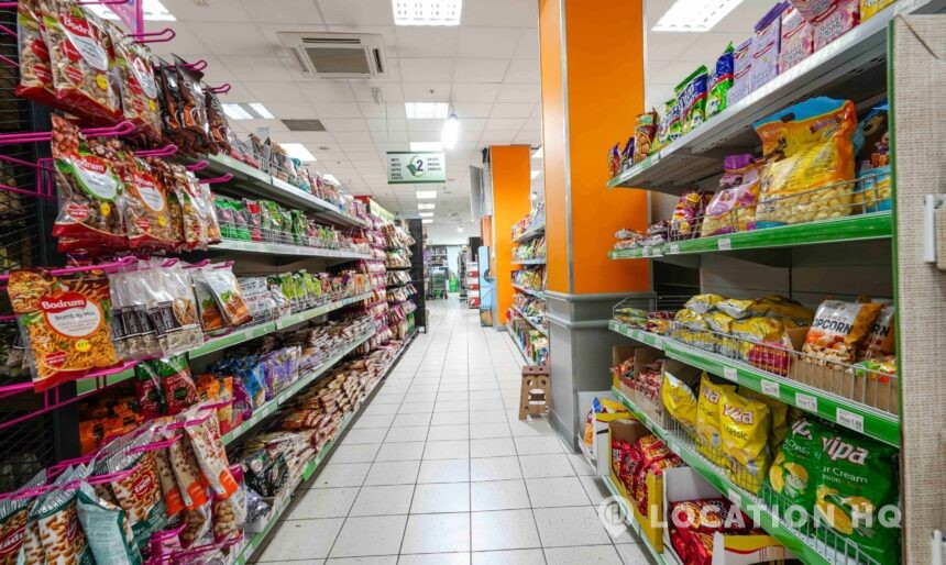 grocery market for filming in London