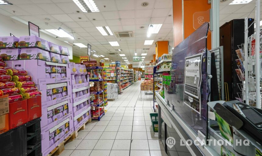 grocery market for filming in London