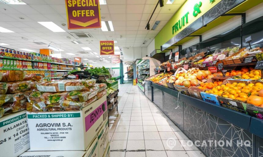 grocery market for filming in London