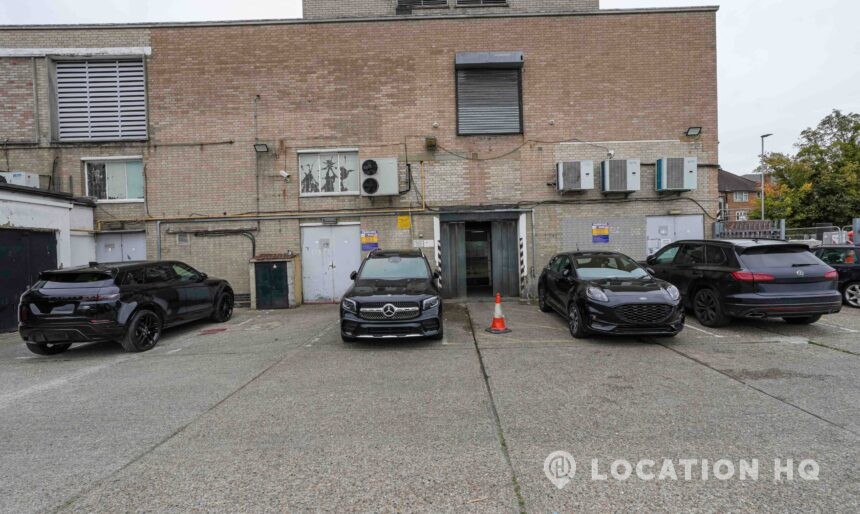 car park by supermarket for filming