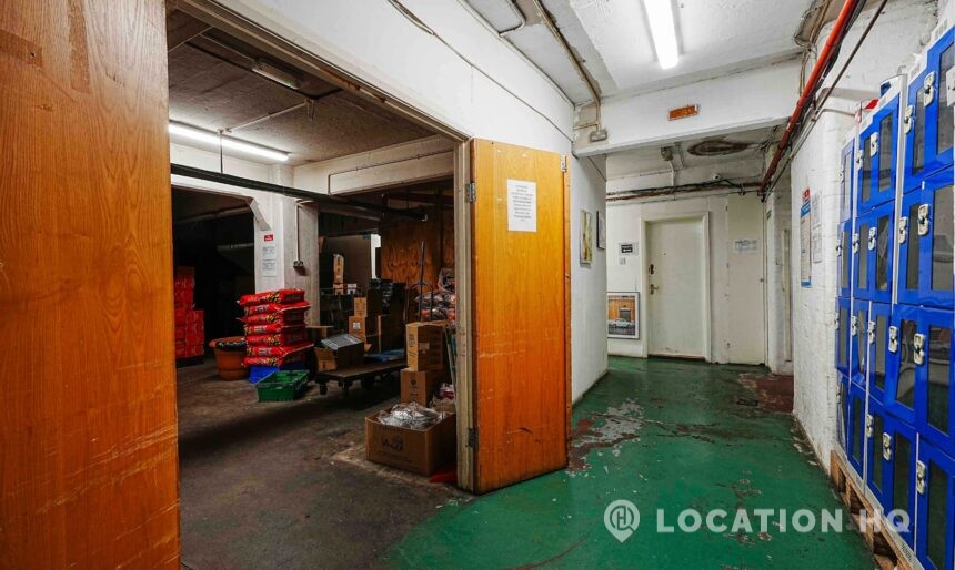 grocer's shop store room for filming