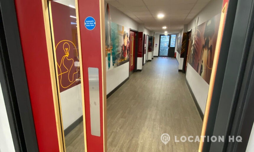 school corridor for filming