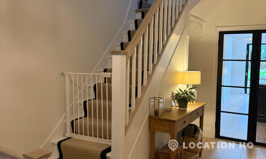 staircase in a modern house for filming