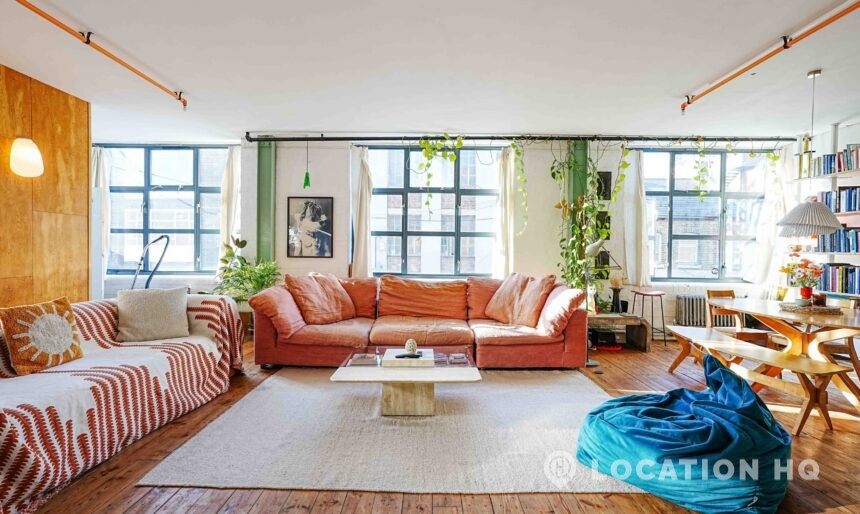 wood panelled warehouse apartment