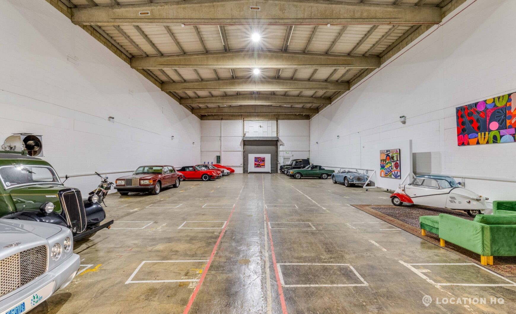 classic car warehouse garage film location
