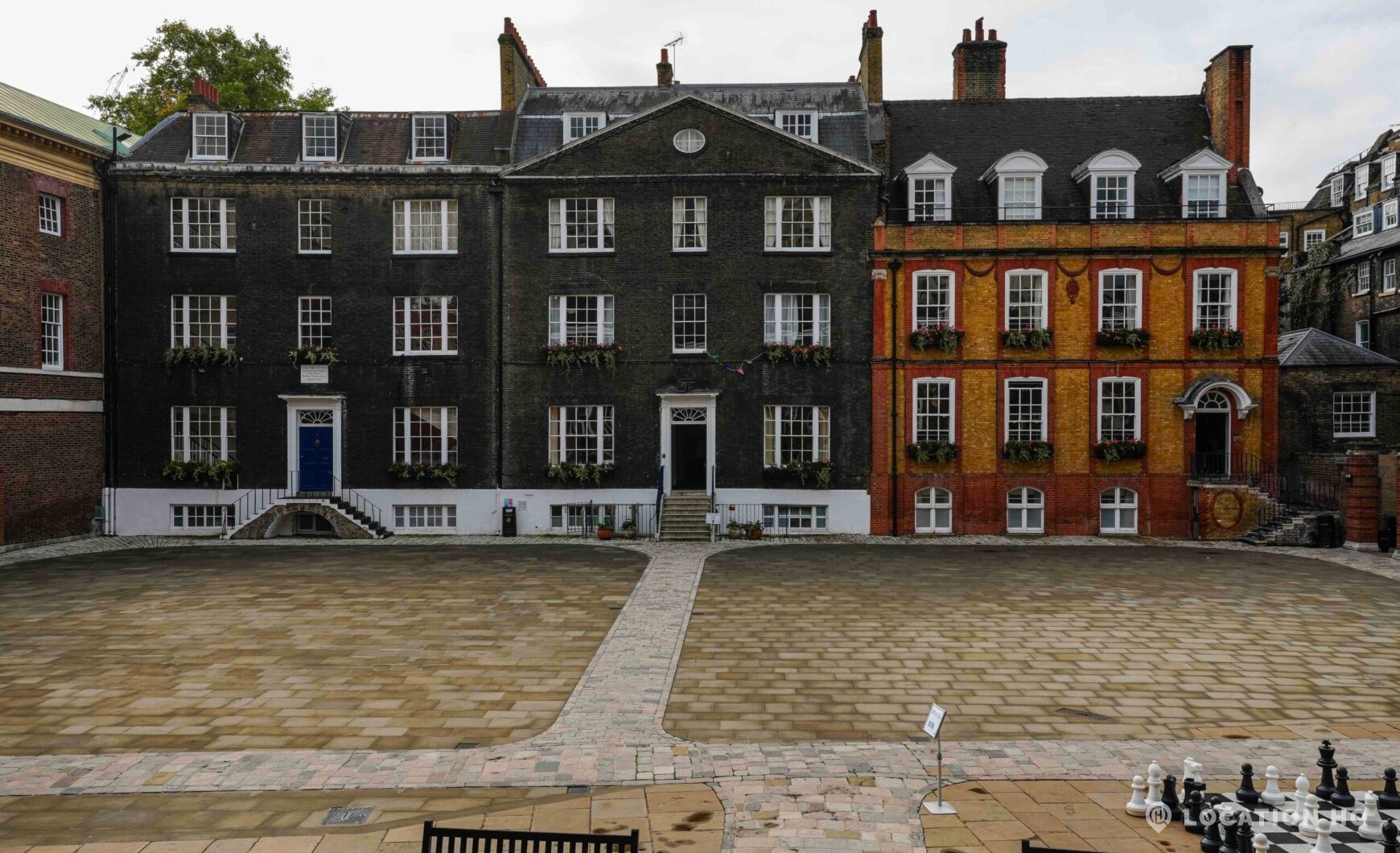 Townhouse exterior on private land film location