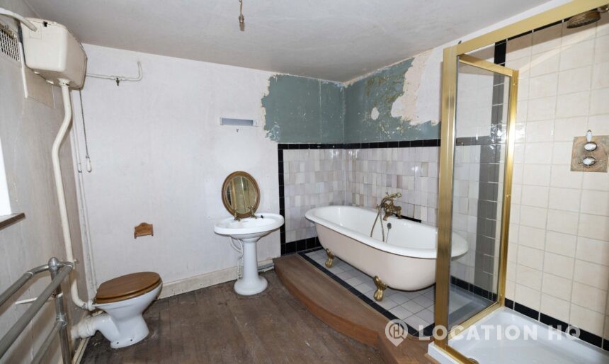 distressed bathroom available for filming