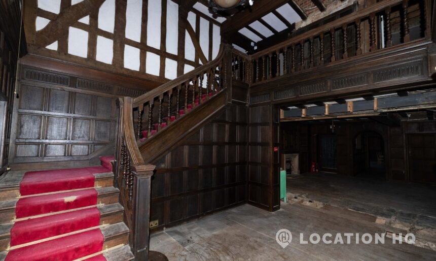 wood panelled rooms grand staircase