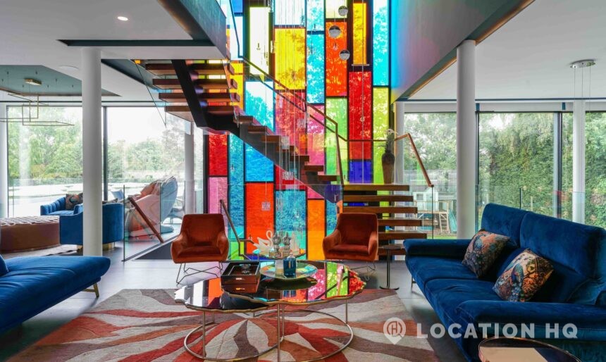 stained glass window house