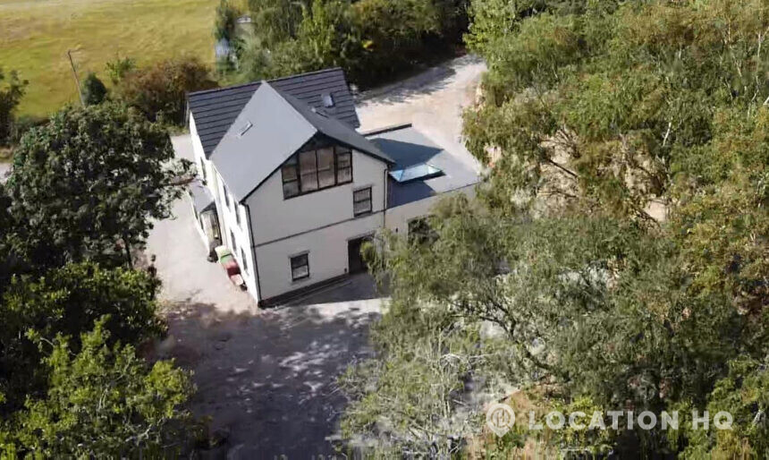 new build house with vaulted ceilings filming location